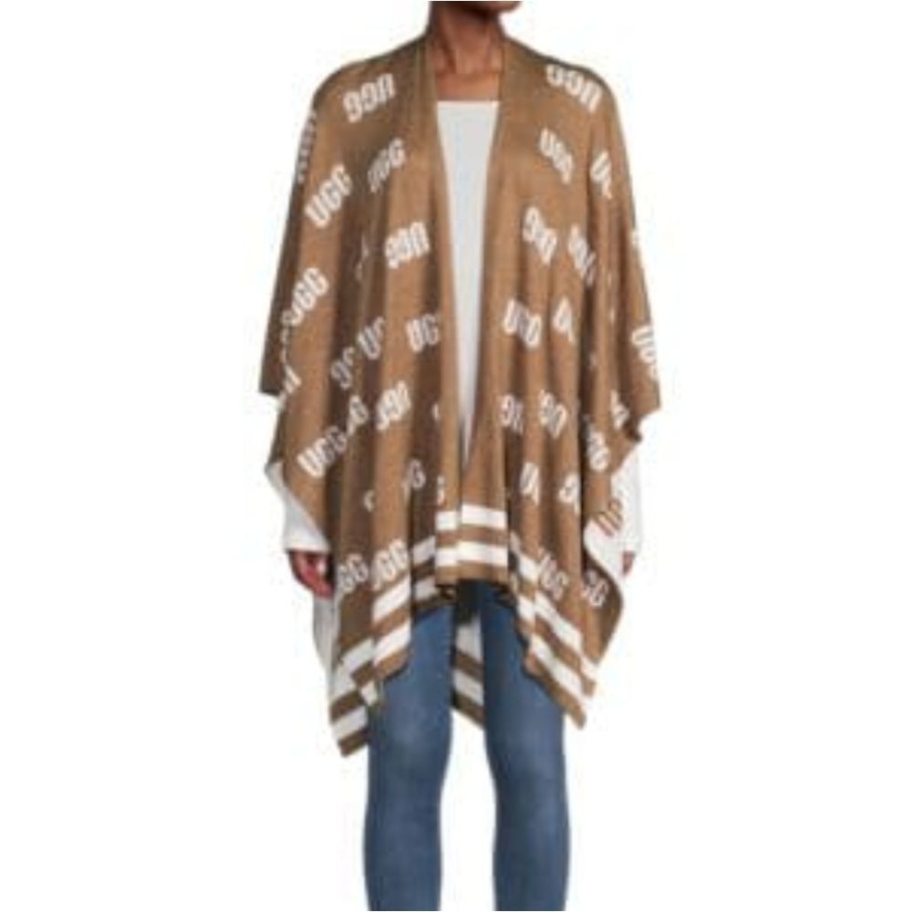 UGG Graphic Logo Print Cape Sweater- Chestnut Multi